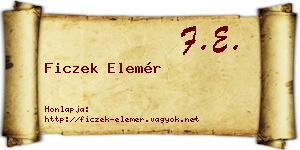 Ficzek Elemér névjegykártya