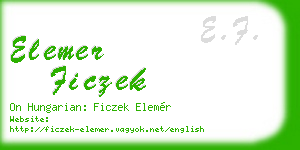 elemer ficzek business card